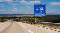 Radar warning sign on a Spanish highway