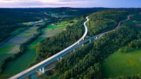 Highway splitting forest hil, Germany