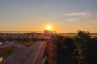 Green Gantry at Sunset